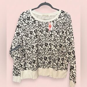 Uncharted Threads Heart Patterned Sweatshirt | Size M